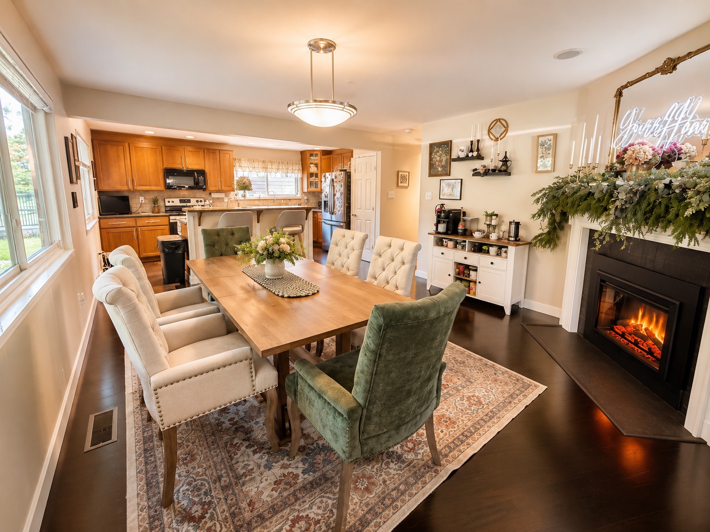 Elegant shared dining area